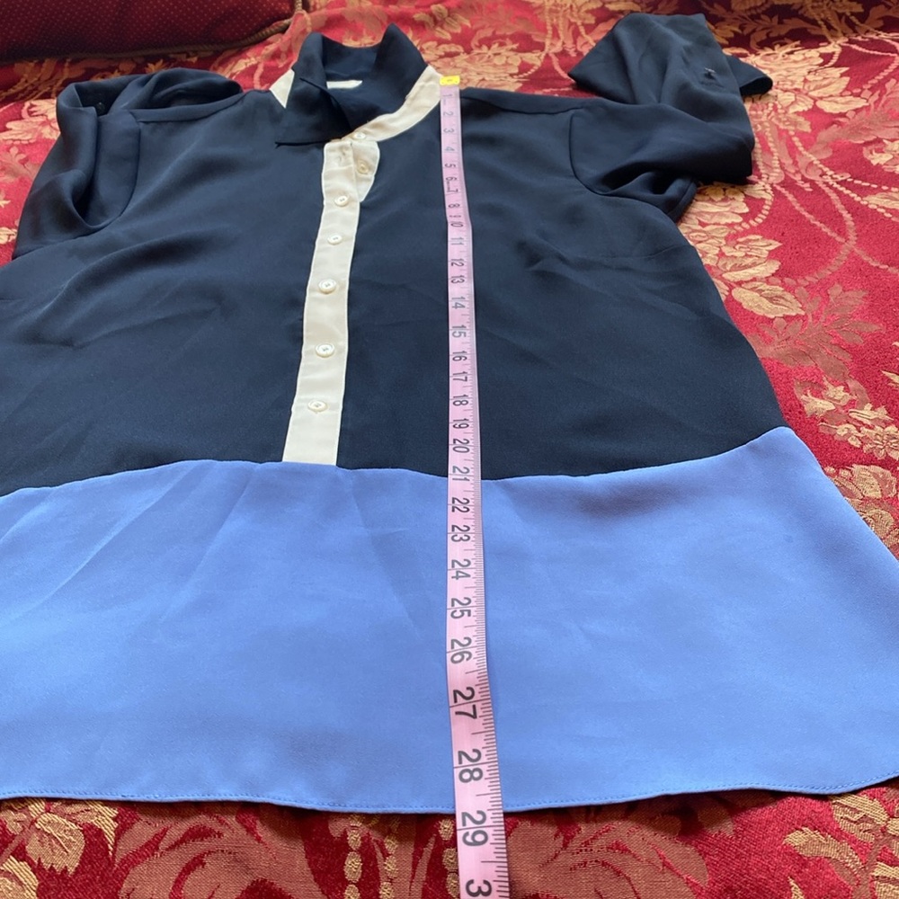 Euc - Talbots Button Down Roll Tab Block Color Tu… - image 6